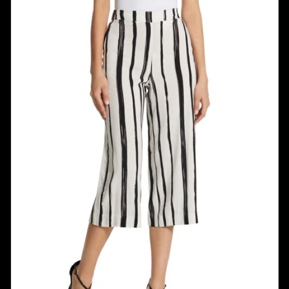Chico’s striped rayon crop pants 2 large 12